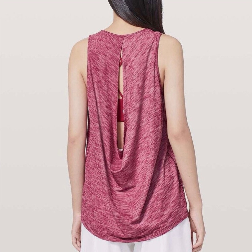 Lululemon Low Key Tank Heathered Ruby Red Size 4